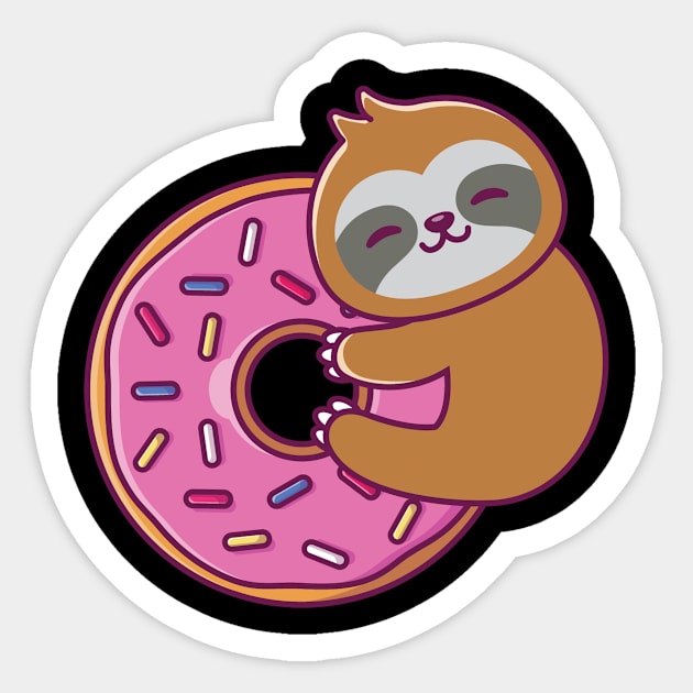 Sloth Donut Sticker by maxcode